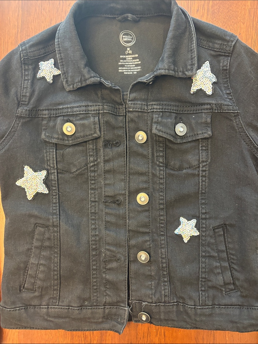 Girls black Jean jacket - Picture 2 of 6